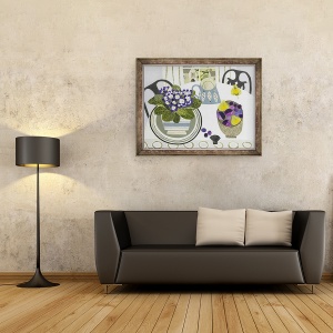 Tablou inramat - Vanessa Bowman - Violete africane si peste Ulcior, 70 x 90 cm - Img 2