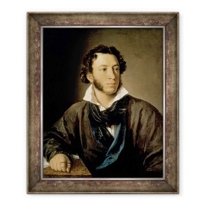 Tablou inramat - Vasili Andreevich Tropinin - Portretul lui Alexandru Puskin 1799-1837, 70 x 85 cm