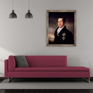 Tablou inramat - Vasili Andreevich Tropinin - Portretul Printului Sergej Golitsyn 1774-1859, 50 x 60 cm - Img 2