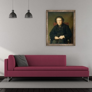 Tablou inramat - Vasili Grigorevich Perov - Portretul lui Anton Rubinstein 1829-94 1870, 50 x 60 cm - Img 2
