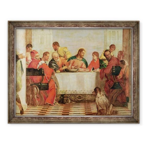 Tablou inramat - Veronese - Detaliu al sarbatorii in casa lui Levi, 60 x 80 cm