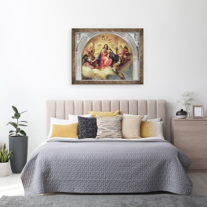 Tablou inramat - Veronese - Fecioara si Copil cu muzicieni de inger ulei pe panza, 70 x 90 cm - Img 3