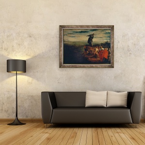Tablou inramat - Veronese - Sfantul Anton Predicand Pestelui, 60 x 80 cm - Img 2