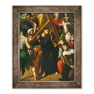 Tablou inramat - Vicente Masip - Hristos Purtand Crucea, 70 x 85 cm