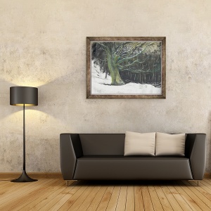 Tablou inramat - Vincent Alexander Booth - Copac in zapada de iarna la padurea Osmotherley, 1997, 60 x 80 cm - Img 2