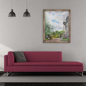 Tablou inramat - Vincent Alexander Booth - Lyme Park vedere de casa si gradini, 2015, 70 x 85 cm - Img 2