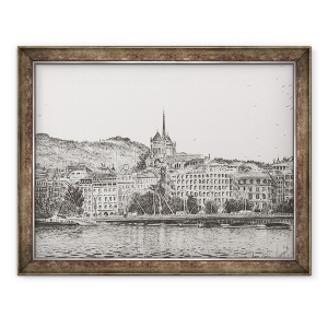Tablou inramat - Vincent Alexander Booth - Orasul Geneva, 2011, 70 x 90 cm