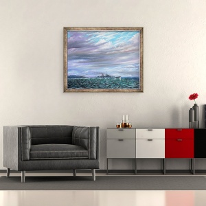Tablou inramat - Vincent Alexander Booth - USS Juneau Guardalcanal 1942, 2019, 50 x 60 cm - Img 2