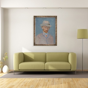 Tablou inramat - Vincent van Gogh - Autoportret cu palarie gri, 70 x 90 cm - Img 2