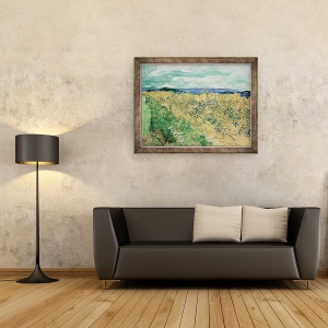 Tablou inramat - Vincent van Gogh - Campul de grau cu albastrea, 60 x 80 cm - Img 2