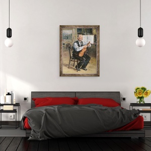 Tablou inramat - Vladimir Egorovic Makovsky - Un facator de vioara, 70 x 90 cm - Img 3