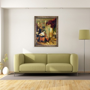 Tablou inramat - Wilhelm August Golicke - in studioul pictorului, 60 x 80 cm - Img 2