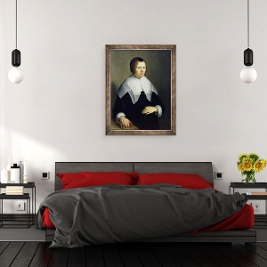 Tablou inramat - Willem van Honthorst - Portretul unei femei, 60 x 80 cm - Img 3