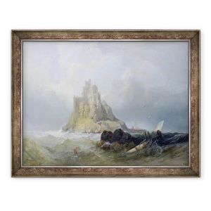 Tablou inramat - William Clarkson Stanfield - St. Michaels Mount, 60 x 80 cm