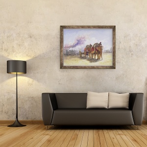 Tablou inramat - William 'Crimea' Simpson - Baterie Elefant, 70 x 90 cm - Img 2