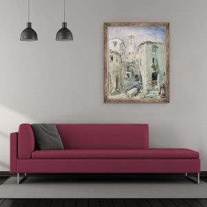 Tablou inramat - William 'Crimea' Simpson - Turnul Vechi de la Cannes, 50 x 60 cm - Img 2