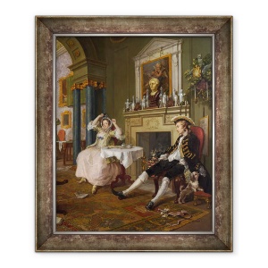 Tablou inramat - William Hogarth - Casatoria a la mode -II- The Tete a Tete, 50 x 60 cm