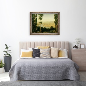 Tablou inramat - William Linton - O vedere a Tibrului si Campagna romana de la Monte Mario, 70 x 90 cm - Img 3