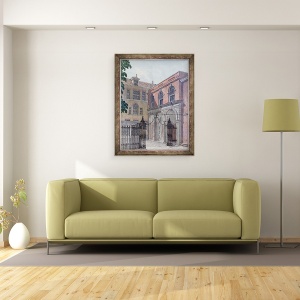 Tablou inramat - Wilson - Curtea Interioara a Salii Old Salters, 60 x 80 cm - Img 2