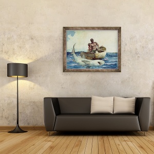 Tablou inramat - Winslow Homer - Pescuit de rechin, 60 x 80 cm - Img 2