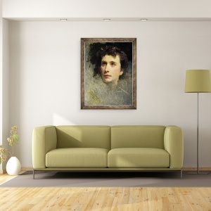 Tablou inramat - Yury Jacovlevich Lehman - Portretul compozitorului Piotr Ilici Ceaikovski, 70 x 90 cm - Img 2