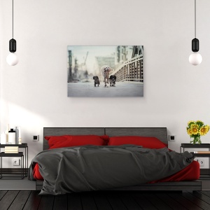 Tablou canvas - 1,2,3 Du-Te, Caini, Hamburg, Industrie, Dimineata, 80 x 120 cm - Img 3