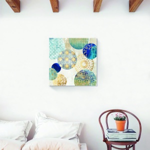 Tablou decorativ modern living abstract cercuri pe canvas