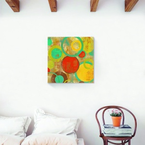 Tablou decorativ abstract multicolor pe canvas cu cercuri