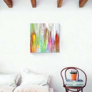 Tablou decorativ abstract multicolor pe canvas 60x60 cm