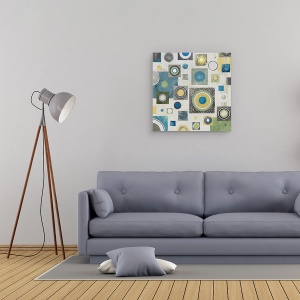 Tablou canvas - Abstract, Rezumat, Separat, Patrate, Cercuri, Pictura, 60 x 60 cm - Img 2