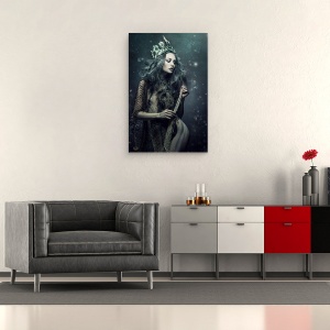 Tablou canvas - Amadahy, Portret, Model, Femeie, Fata, Coroana, 60 x 90 cm - Img 2