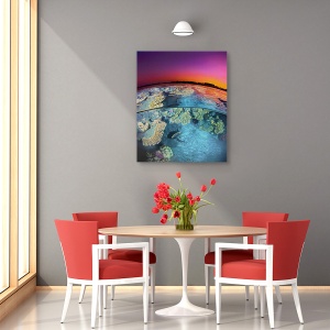 Tablou canvas - Amurg La Reciful De La Marea Rosie, Sub Apa, Colorat, 60 x 75 cm - Img 4
