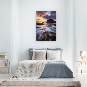 Tablou canvas - Apus Pe Coasta De Nord, Soare, Apus De Soare, Flux, Curge, Stanca, 40 x 60 cm - Img 3