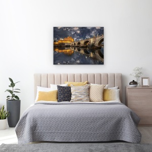 Tablou canvas - Arce Si Nori, Tevere, Pod, Castel, 60 x 80 cm - Img 3