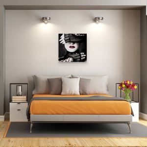Tablou canvas - Ascunde-Te, Portret, Masca, Orb, Legat La Ochi, 60 x 60 cm - Img 3