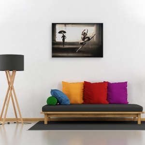 Tablou canvas - Balerini Pe Strada, Performanta, Umbrela, Salt, Gravitatie, 80 x 120 cm - Img 2
