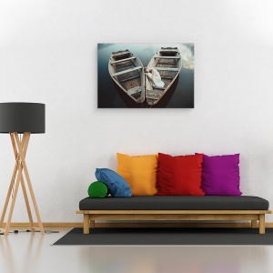 Tablou canvas - Barca Cu Vasle, Lemnos, Lac, 80 x 120 cm - Img 2