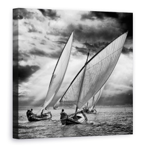Tablou canvas - Barci Cu Panze Si Lumina, Actiune, Aventura, Sport, Barca, Navigare, 90 x 90 cm