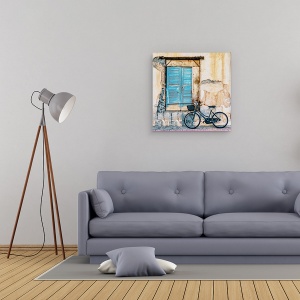Tablou canvas - Bicicleta De Langa Vechea Fereastra, Bicicleta, Fereastra, Vechi, Arhitectura, Ruinat, 90 x 90 cm - Img 2
