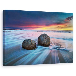 Tablou canvas - Bolovanii din Moeraki, Peisaj, Ocean, Plaja, Coasta, 60 x 90 cm