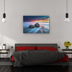 Tablou canvas - Bolovanii din Moeraki, Peisaj, Ocean, Plaja, Coasta, 80 x 120 cm - Img 3