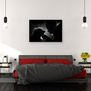 Tablou canvas - Bond, Silueta, Lumina De Fundal, Fata, Palarie, 60 x 90 cm - Img 3