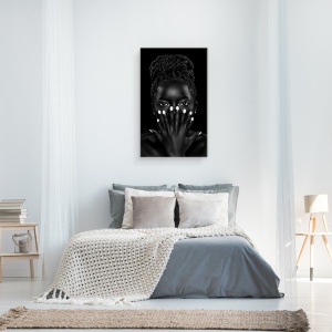 Tablou canvas - Brenda 06, Portret, Punct, Intuneric, Degetele, 50 x 80 cm - Img 3