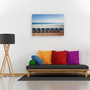 Tablou canvas - Briza Marii, Plaja, Mare, Ocean, Scaune, Oameni, 60 x 90 cm - Img 2
