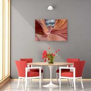 Tablou canvas - Calareti Pe Furtuna, Coioti, Val, Rosu, Gresie, 60 x 90 cm - Img 4