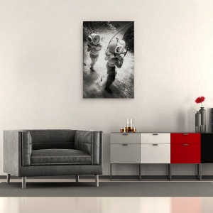 Tablou canvas - Calatorie Pe Apa Limpede, Scufundare, Scafandru, Bule, Acvariu, Sub Apa, 40 x 60 cm - Img 2