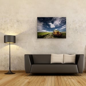 Tablou canvas - Camion Galben, Peisaj, Degradare, Islanda, Masina, Automobil, 60 x 80 cm - Img 2