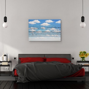 Tablou canvas - Cantus Arcticus - Concertul pentru pasari, Peisaj, Pasari, Nori, Cer, 60 x 90 cm - Img 3
