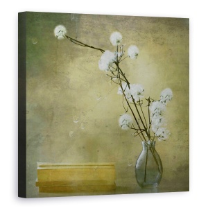 Tablou canvas - Carti, Floare, Natura Moarta, Carti, Vaza, 60 x 60 cm