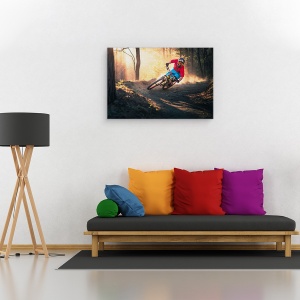 Tablou canvas - Coltul Golden Bermed, Actiune, Sport, Bicicleta, Mountainbike, 60 x 90 cm - Img 2